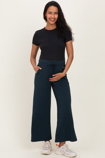 Navy Ankle Wide Leg Maternity Lounge Pants