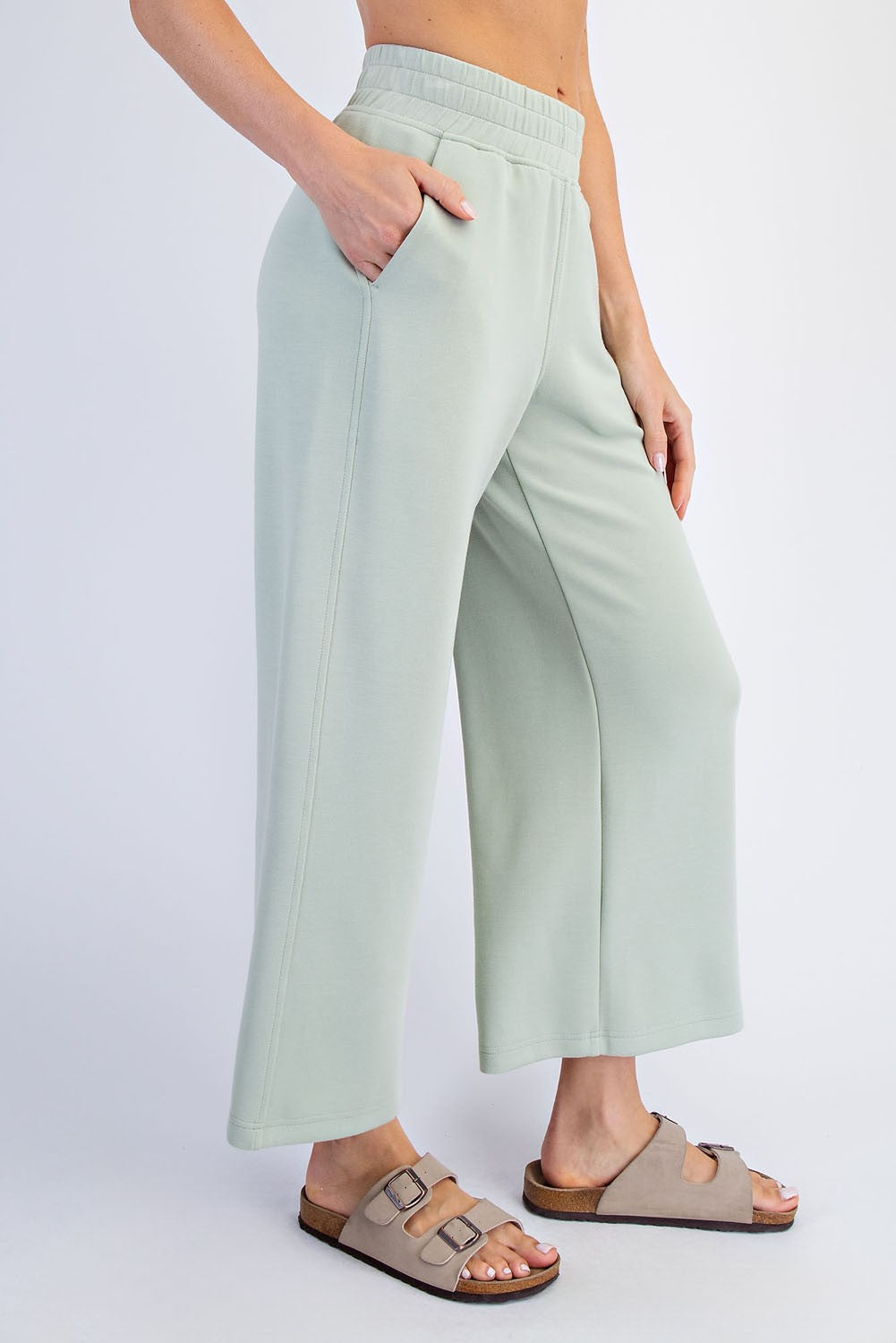 Pistachio Ankle Wide Leg Lounge Pants