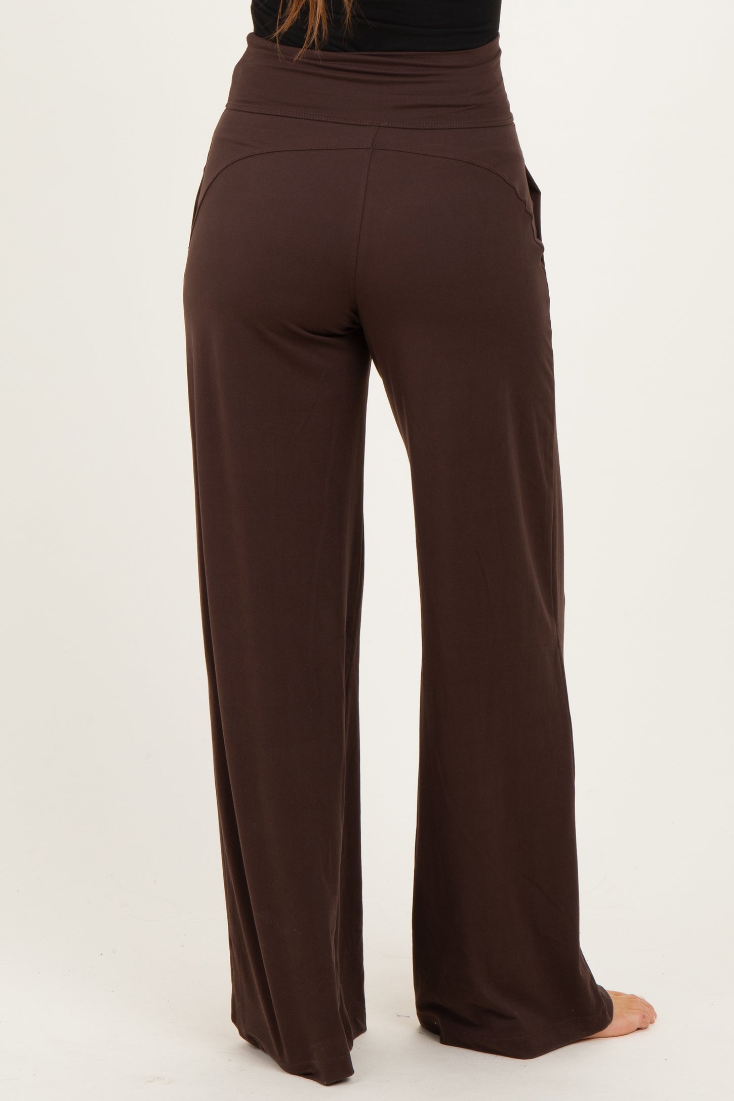 Espresso Crossover Waist Active Wide Leg Pant