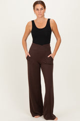 Espresso Crossover Waist Active Wide Leg Pant