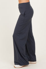 Charcoal Crossover Waist Active Wide Leg Pant