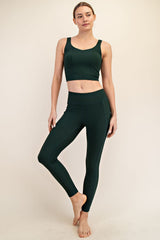 Forest Green Ribbed Active Maternity Legging