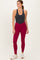 Wine Crossover Waistline Leggings