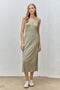 Sage Ribbed Knit Midi Tank Dress