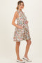 Multicolor Leaf Print Sleeveless Tiered Maternity Dress