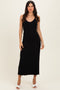 Black Rib Knit Sleeveless Maxi Dress