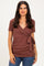 Brown Wrap Front Tie Nursing Top