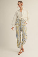Ivory Button Down Lightweight Casual Shirt