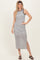 Ivory/Black Striped Contrast Ribbed Knit Sleeveless Maxi Dress