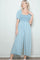Light Blue Chambray Puff Sleeve Wide Leg Jumpsuit