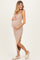 Beige Lace Trim Side Slit Maternity Tank Dress