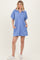 Dusty Blue Half Zip Puff Sleeve Mini Dress