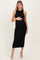 Black Knit Open Tie Back Sleeveless Maternity Midi Dress