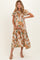 Mocha Floral Smocked Tiered Maternity Midi Dress