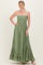 Light Olive Smocked Halter Open Back Maxi Dress