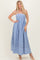 Blue Mixed Stripe Sleeveless Maxi Dress