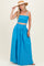 Blue Smocked Tank Maxi Skirt Set