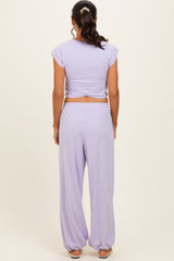 Lavender Cropped Tank Pant Set