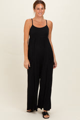 Black Sleeveless Wide Leg Jumpsuit