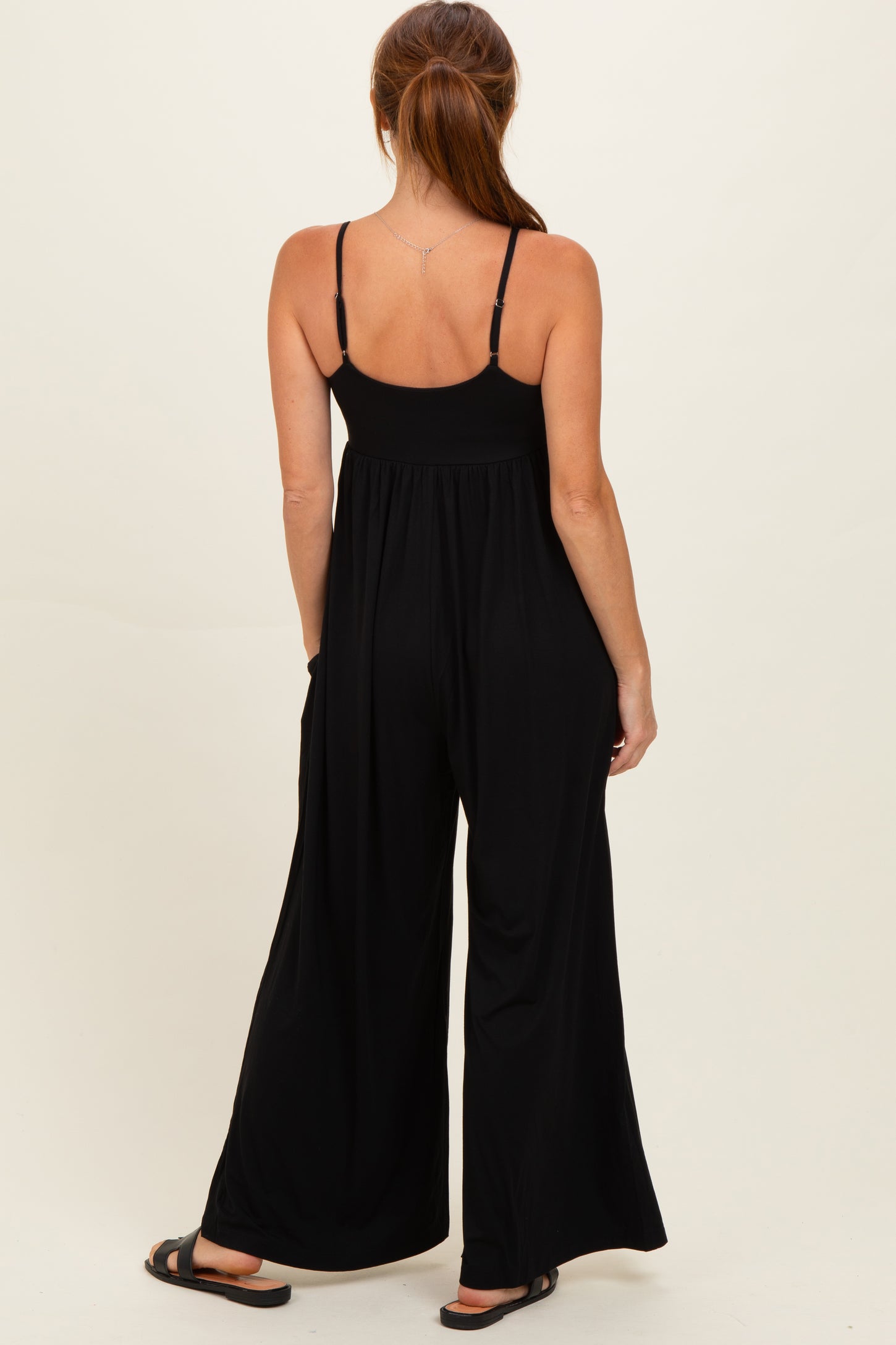 Black Sleeveless Wide Leg Jumpsuit