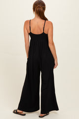 Black Sleeveless Wide Leg Jumpsuit