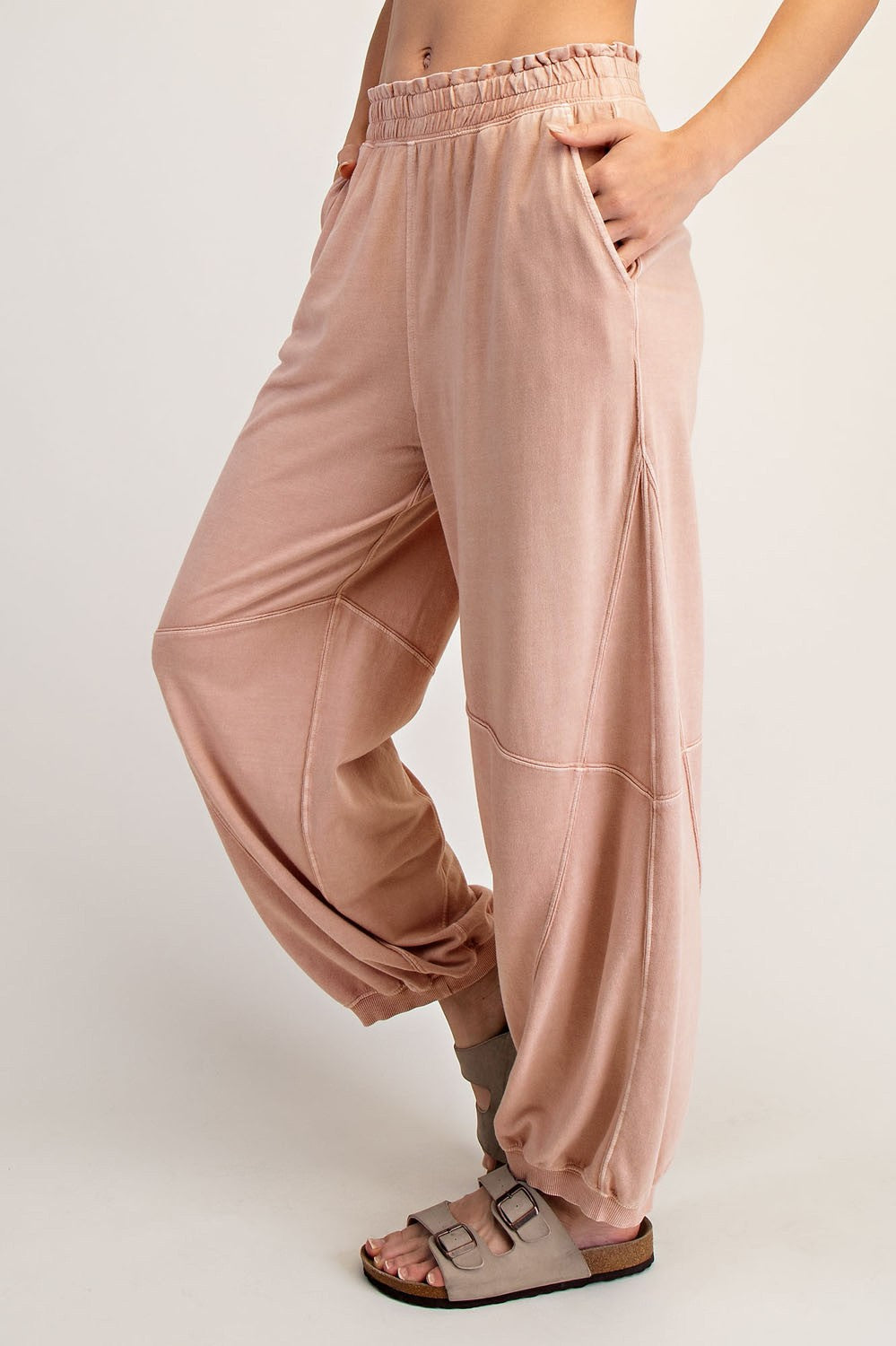 Dusty Pink Mineral Wash Terry Sweatpants