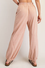 Dusty Pink Mineral Wash Terry Sweatpants