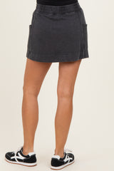 Black Mineral Wash Pocket Skort