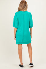 Seafoam Mineral Wash French Terry Knit Maternity T-Shirt Dress