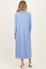 Blue Ribbed Cardigan 2 Piece Maternity Set