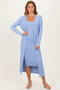 Blue Ribbed Cardigan 2 Piece Set