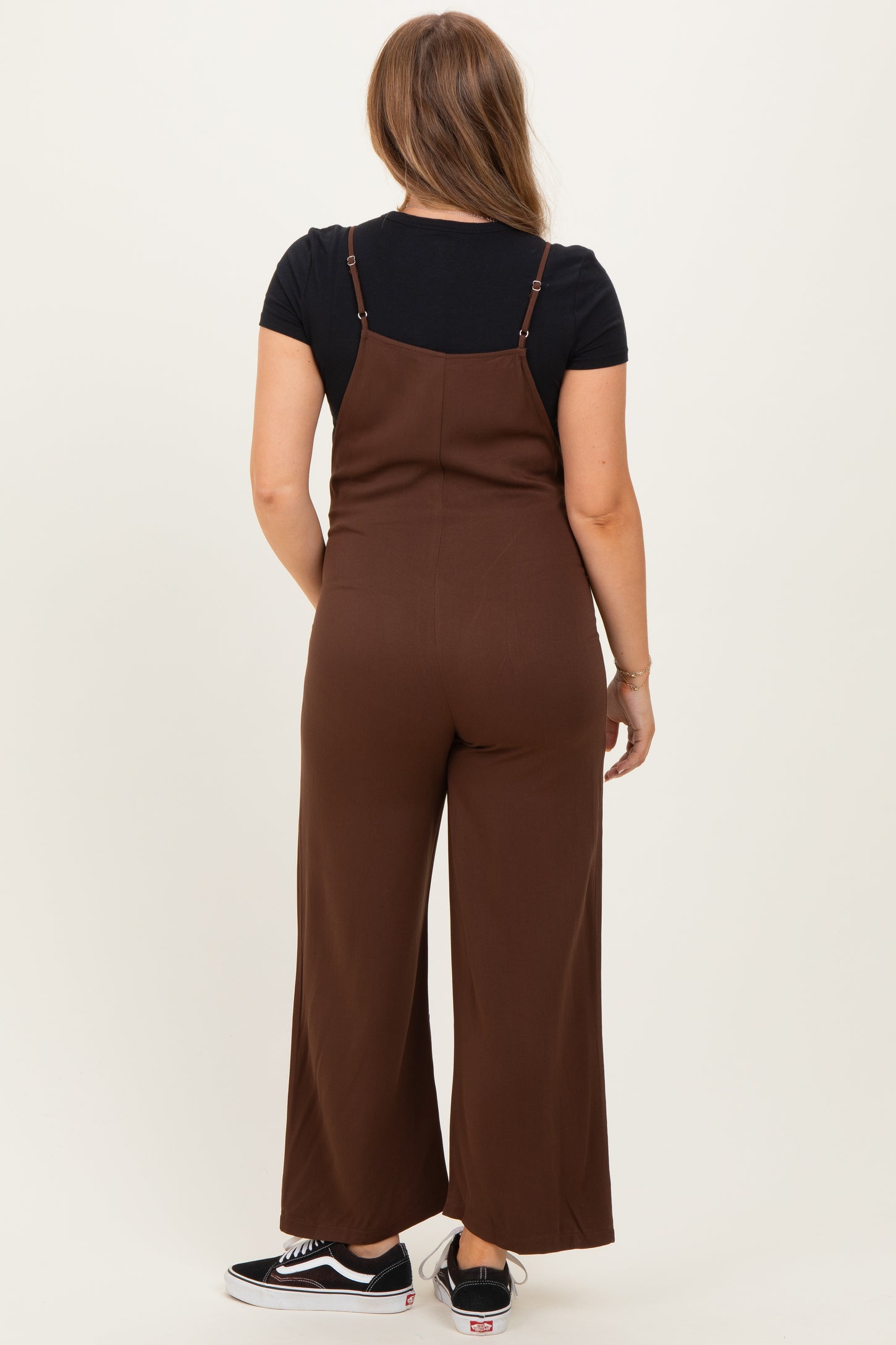 Brown Wide Leg Maternity Jumpsuit