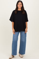 Black Cotton Oversized Tee