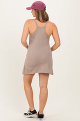 Ash Mocha Racerback Maternity Romper Dress