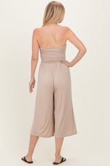 Ash Mocha Double Layered Strapless Tube Top Jumpsuit