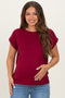 Cabernet Rolled Short Sleeve Maternity Tee