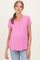 Pink Basic V-Neck Short Sleeve Maternity Top