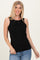 Black Ribbed Scoop Neck Tank