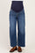 Blue Frayed Hem Ankle Maternity Wide Leg Jeans