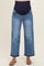 Blue Rough Hem Cropped Maternity Boyfriend Jeans