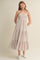 Light Taupe Diagonal Stripe Front Tier Dress