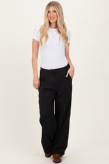 Black Smocked Waist Trousers