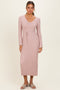 Mauve Ribbed Knit Maxi Dress