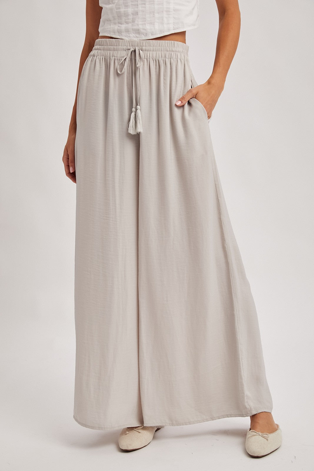 Dove Palazzo Wide Leg Pants