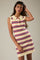 Butter Striped Knit Sleeveless Polo Dress