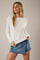 White Ruffle Detail Long Sleeve Top