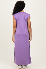 Lavender Sleeveless Side Slit Midi Dress