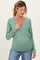 Green Brushed Knit Wrap Front Maternity Top