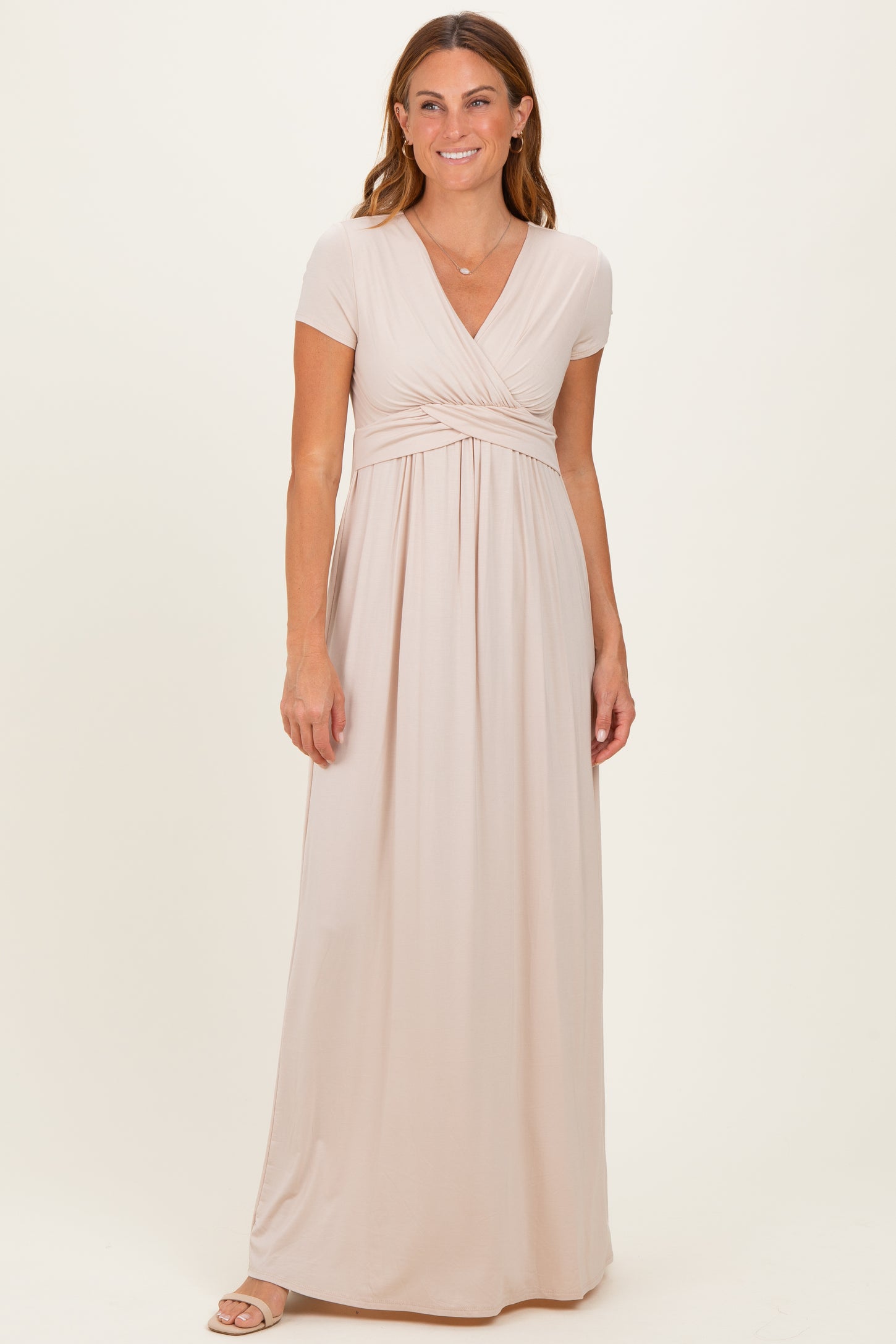 PinkBlush Coco Draped Nursing Maxi Dress