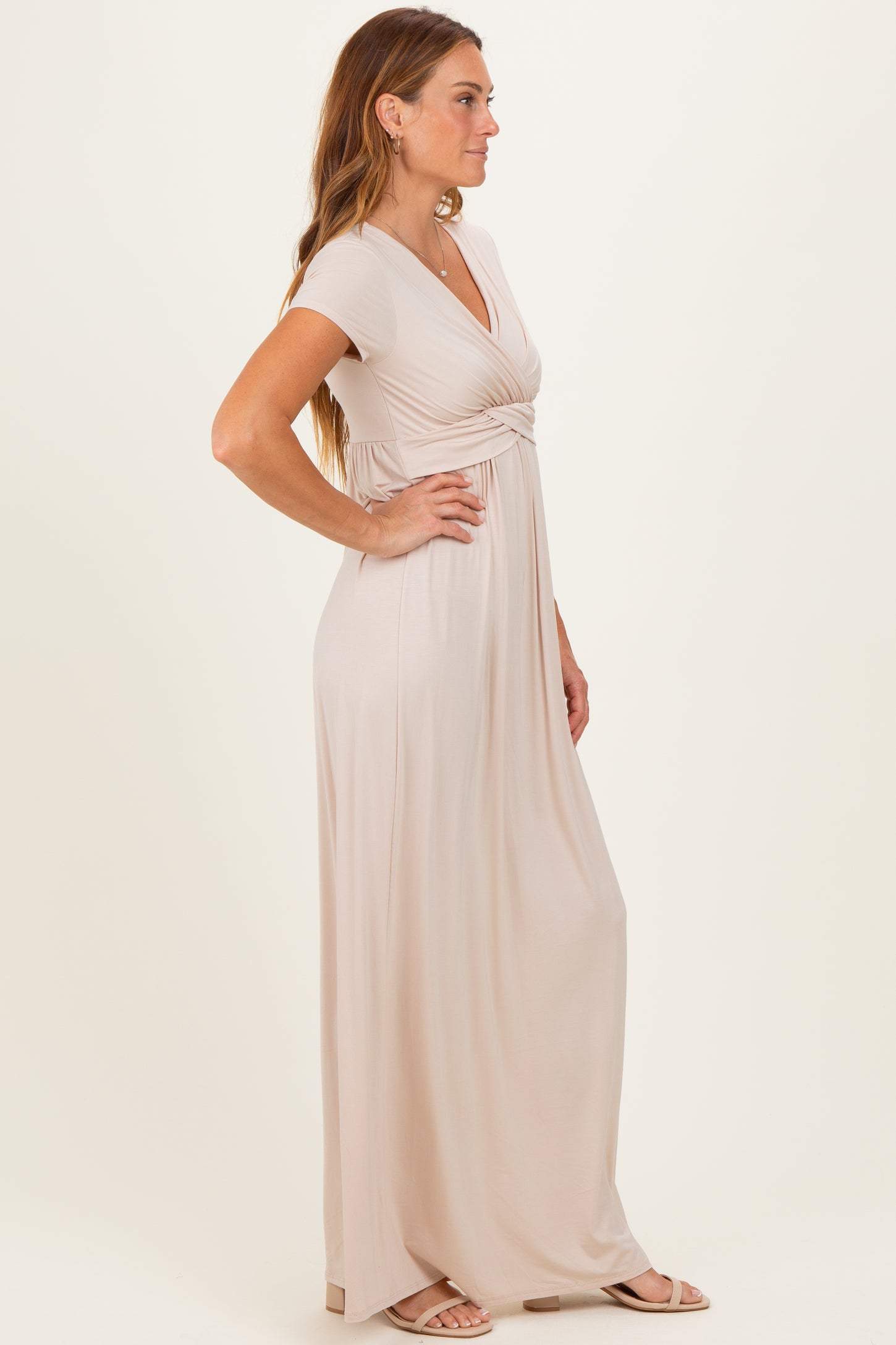 PinkBlush Coco Draped Nursing Maxi Dress
